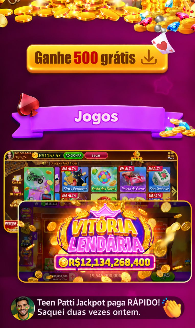 Ganhe 500 grátis. Jogos. Vitória lendária. Teen Patti Jackpot paga rápido! Saquei duas vezes ontem.